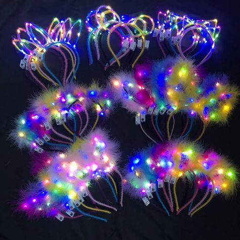 Led Theme Party, Wedding Rave Party, Neon Theme Party Decorations, Glow Bachelorette Party, Led Headbands, Glow Accessories, Led Lights Party, Neon Party Ideas, Rave Wedding