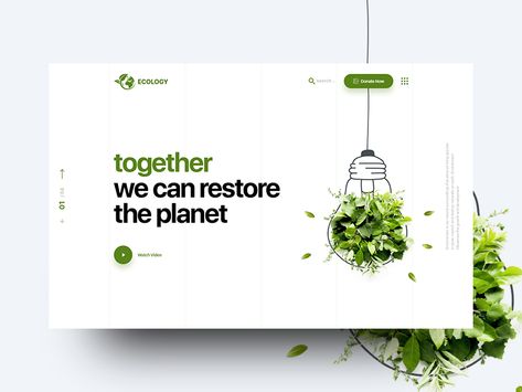 Ecology & Environment Landing Page by inoxstudio on Dribbble Desain Ux, Desain Editorial, Webdesign Inspiration, Watercolor Set, Responsive Web Design, Responsive Web, Web Layout, Website Inspiration, Design Typography