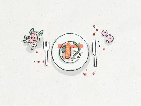 Fine Dining Illustration Fine Dining Illustration, Dining Illustration, World Icon, Icon Collection, Flat Illustration, Food Illustrations, Fine Dining, Creative Professional, Global Community