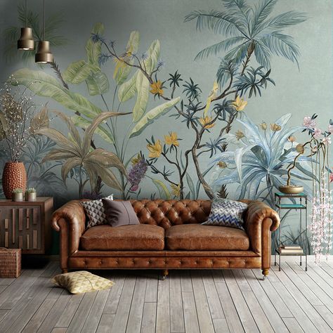 Wallpaper Design For Bedroom, Relaxing Living Room, Living Room Murals, Living Room Images, Dining Room Wallpaper, Bedroom Murals, Wood Painting Art, Wallpaper Accent Wall, Decoration Inspiration