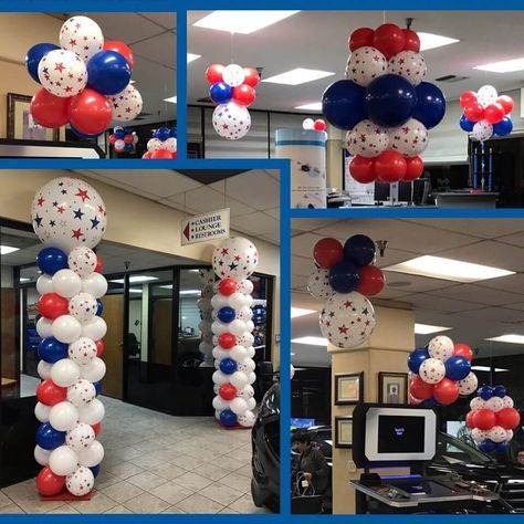 Patriotic Party Decorations, Patriotic Decorations Party, July 4th Party, Balloon Ceiling, July Desserts, Decorating Party, 4th Of July Desserts, Balloon Arches, Simi Valley