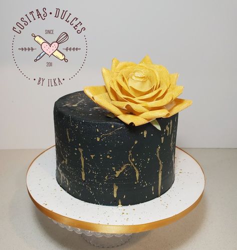 Black And Yellow Cake Ideas, Black Buttercream Cake, Black Buttercream, Buttercream Cake Designs, Baby Boy Cakes, Art Decor Diy, Yellow Cake, Colorful Cakes, Buttercream Cake