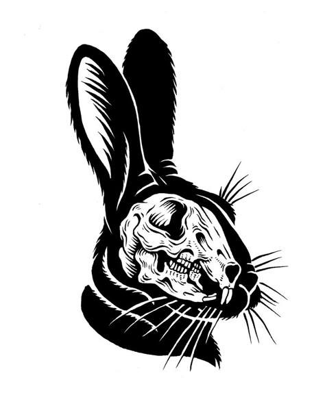 Bunny Skull Drawing, Goth Rabbit Tattoo, Creepy Rabbit Drawing, Rabbit Skull Drawing, Rabbit Ears Drawing, Rabbit Skull Tattoo, Goth Rabbit, Dead Bunny, Ears Drawing