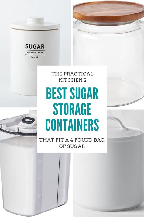 Need a new sugar container for your pantry or counter top? These sugar containers are practical, functional, food safe, and look great too. sugar container, sugar container ideas, sugar containers, sugar container ideas, sugar container ideas kitchen, sugar storage ideas, sugar storage, how to store sugar, how to store sugar long term Flour Jars On Counter, Sugar And Flour Storage Ideas, Flour Container Ideas, Flour And Sugar Containers On Counter, Sugar And Flour Container, Sugar Canister Ideas, Flour Storage Ideas, Sugar Flour Containers, Flour Sugar Containers