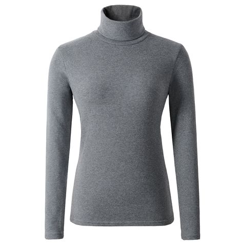 PRICES MAY VARY. 95% Cotton, 5% Spandex Imported Pull On closure 95%Cotton,5%Spandex.Peached finish,High Elastic The peached finish fabric has short and dense fluff,softness agaist your skin,wearing comfortable,breathable and have good warm-keeping performance Pull On closure,Classic Fold Over Turtleneck Top,Unfolded 6" Turtleneck,can be folded for classic look Single thick layer,Mid weight all-way-stretch thermal tops provides a comfortable active basic layer fit,perfect for daily wearing or a Top Polo, Cotton Turtleneck, Layered Fits, Turtleneck Sweaters, Womens Thermal, Turtleneck Pullover, Turtleneck Top, Womens Turtleneck, Plain Tops