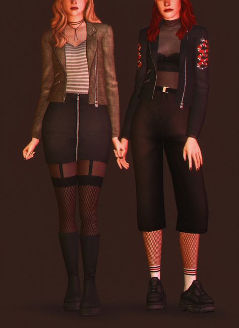 AdrienPastel | creating Custom Content for The Sims 4 | Patreon Sims Reference, Baddie Dresses, Grunge Jacket, Maxis Match Cc, Sims 4 Expansions, Casas The Sims 4, Sims 4 Dresses, Twin Outfits, Sims4 Clothes