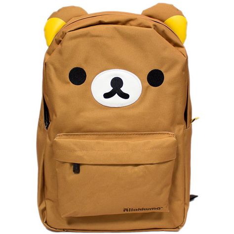 Rilakkuma x JapanLA Backpack ($45) ❤ liked on Polyvore featuring bags, backpacks, brown bag, knapsack bags, rucksack bag, brown backpack and backpacks bags Totoro Backpack, School Kawaii, Powerpuff Kızları, Rucksack Bags, Brown Backpack, Knapsack Bag, School Bag Essentials, Kawaii Bags, Tom Y Jerry