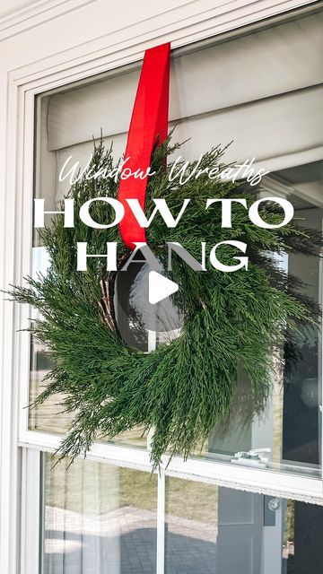 Jen Daddario on Instagram: "Most asked question last week - how I hang my wreaths?! It’s very easy. Comment WINDOW WREATHS for a link to real-touch outdoor window wreaths + the exact ribbon I use to hang them. No other supplies needed! 🌲❤️🎅🏼  NOTE: this method of hanging only works with double hung windows.   #christmaswreath #wreathdecor #holidaywreath #holidaywreath #christmaswreaths #windowwreaths #outdoorwreath" How To Hang A Wreath On A Door, How To Hang Wreaths On Windows Outdoor, Hang Wreath On Window, Christmas Wreath On Windows, Hanging Wreaths On Windows With Ribbon, Christmas Wreaths On Windows Outdoor, Window Wreaths Christmas Outdoor, Wreaths For Windows Outside, Outdoor Christmas Wreaths On Windows