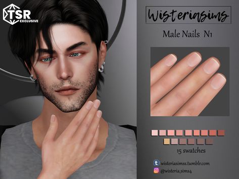 Male Nails, Men Nails, 4 Piercings, Sims 4 Nails, Sims 4 Male Clothes, Sims 4 Piercings, Sims 4 Tattoos, The Sims 4 Skin, Pelo Sims