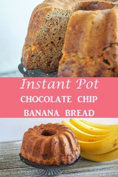 A moist and delicious Instant Pot quick bread that is perfect every time! Add a little chocolate and this is a perfect grab-and-go breakfast! Easy doesn't even begin to describe how easy this dump-and-push start recipe is to make! #bananabread #instantpotbananabread Bread In Instant Pot, Pot Bread, Bread Banana, Ip Recipes, Peanut Butter Banana Bread, Breakfast Easy, Multi Cooker, Chocolate Chip Banana, Healthy Instant Pot Recipes