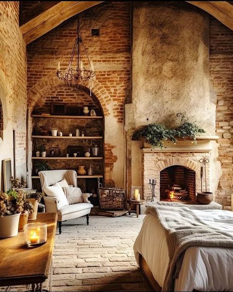 Brick Bedroom, Interior Design Per La Casa, Brick Walls, Design Del Prodotto, Home Fashion, House Inspo, Dream Home Design, House Inspiration, My Dream Home