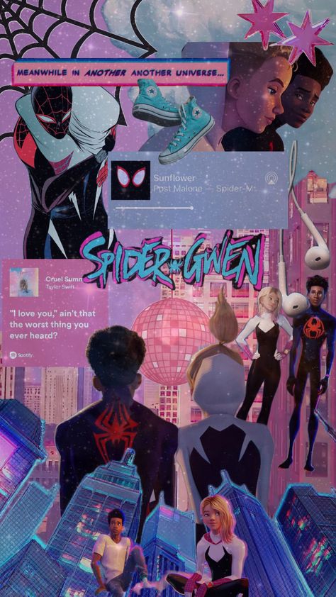 #movies #couple #spiderman #spidergwen #gwenstacy #milesmorales #wallpaper Across Spider Verse Wallpaper, Spidergwen And Miles Morales, Spiderman And Gwen Wallpaper, Spiderman Couple Wallpaper, Wallpaper Spiderman Couple, Gwen And Miles Wallpaper, Miles Morales And Gwen Stacy Wallpaper, Miles And Gwen Wallpaper, Couple Spiderman