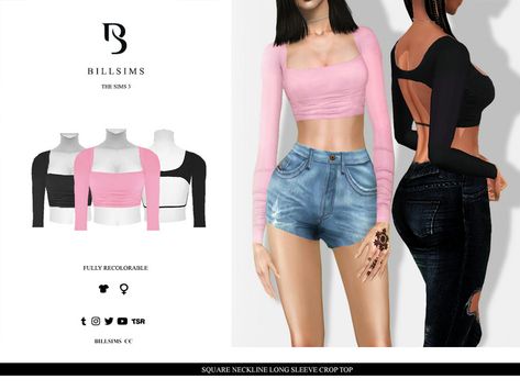 Sims 4 Cc Black Crop Top, Sims 4 Cc Long Sleeve Crop Top, Sims 4 Cc Female Crop Tops, Sims 4 Cc Long Sleeve Top, Sims4 Cc Crop Tops, Sims Cc Crop Top, Sims 4 Cc Clothes Female Crop Top, Simsresources Clothing, Sims 4 Cc Shirts Crop Tops