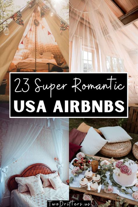 23 Most Romantic Airbnbs in the US Honeymoon Airbnb, Romantic Cabin Getaway, Florida Honeymoon, Airbnb Ideas, Romantic Hotels, Romantic Bed, Romantic Cabin, Beach Honeymoon, Romantic Hotel