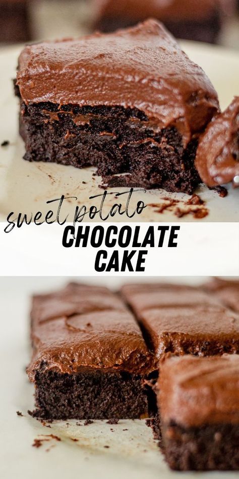 This deliciously rich classic chocolate sweet potato cake is gluten free AND dairy free. This easy recipe is perfect for birthdays, fall entertaining, and holiday gatherings. So moist! Paleo Chocolate Dessert, Chocolate Potato Cake, Chocolate Sweet Potato, Sweet Potato Chocolate, Cubed Sweet Potatoes, Sweet Potato Cake, Rich Chocolate Cake, Fall Entertaining, Potato Cakes