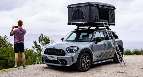 Mini Countryman Accessories, Mini Adventures, Rear Bike Rack, Mini Cooper Countryman, Cooper Countryman, Roof Tent, Off Road Tires, Car Goals, Mini Countryman