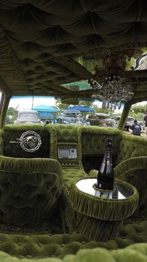 Purple Car Interior Aesthetic, Chive Soup, Realistic Gifts, Cozy Car Interior, Hippy Car, Hippie Car Interior, Custom Van Interior, Hippie Car, Car Deco