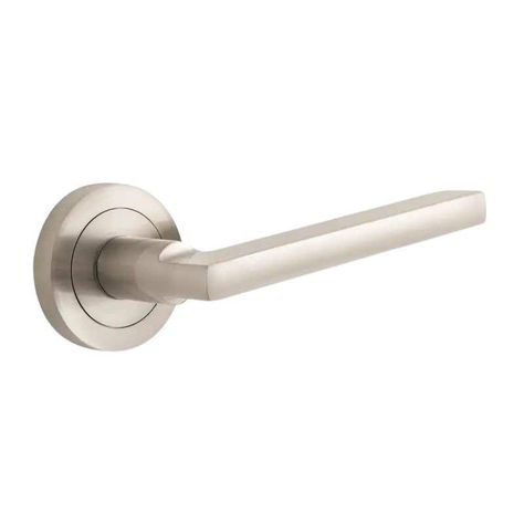 Brushed Nickel Door Handles, Bathroom Door Locks, Cabinet Knobs And Handles, Add A Bathroom, Internal Door Handles, Outdoor Living Diy, Lever Door Handles, Door Handles Interior, Cottage Door