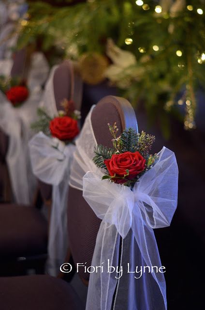 Wedding Flowers Blog Christmas Wedding Bridesmaids, Red And White Wedding Decorations, Bay Trees, Christmas Wedding Flowers, Tall Lanterns, Hanging Wedding Decorations, Wedding Church Decor, Red Wedding Decorations, Red And White Weddings