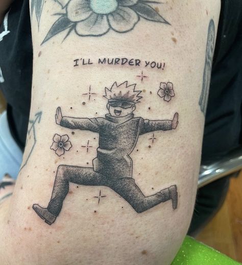 Minecraft Tattoo, Jujutsu Sorcerer, Funky Tattoos, Manga Tattoo, One Piece Tattoos, Ju Jitsu, E Tattoo, Tattoo Parlors, Gojo Satoru