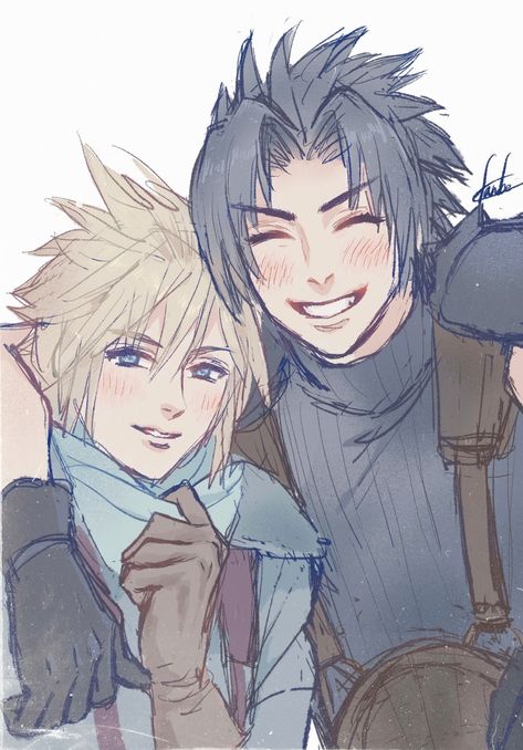 kanbe on Twitter: "Friend… " Zack X Cloud, Cloud Strife, Final Fantasy Vii, Final Fantasy, Zelda Characters, Fan Art, Fan, Media, On Twitter