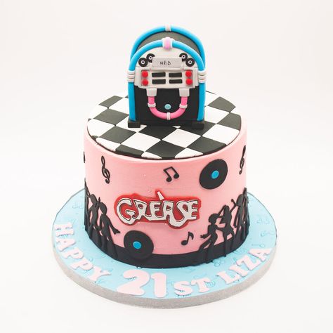 Grease Lightning Grease Cake, Grease Lightning, Greased Lightning, Grease Movie, Movie Birthday, 7th Birthday, Grease, Birthday Cake, Birthday Party