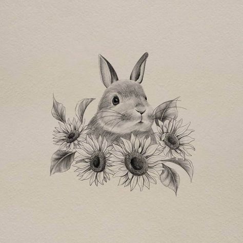 Positive Tattoo Ideas, Bunny Tattoos, Sunflower Tattoos, Sunflower Tattoo, Best Tattoo Designs, Minimal Tattoo, Inspirational Tattoos, Beautiful Tattoos, Tattoo Ideas