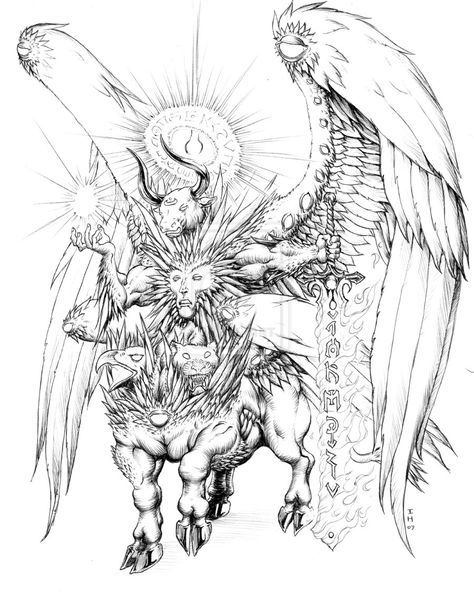 Cherub Tattoo, Cosmic Horror, Monster Concept Art, Biblical Art, Mystical Art, Angels And Demons, 판타지 아트, Angel Art, Creature Design