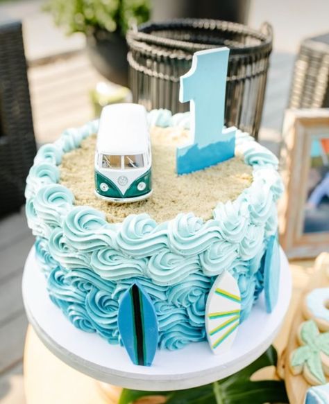 Surf Sheet Cake, Ocean First Birthday Cake, Surf Cake Smash, The Big One Surf Birthday Cake, Big One Birthday Cake, Surf Cupcakes, The Big One Birthday Cake, Baby On Board Cake, The Big One Cake