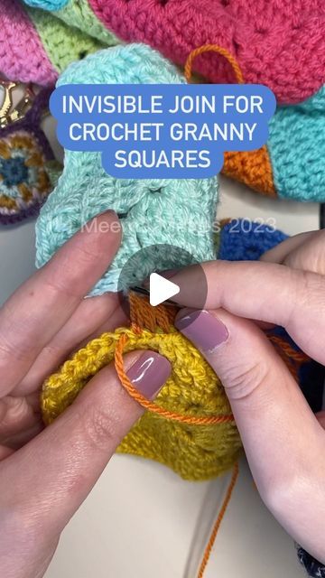 Meema Makes 🌻 on Instagram: "My favourite join for granny squares. It’s invisible from the front and goes by lots of different names. Mattress stitch, ladder stitch, subdermal suture, the list goes on. 

#crochet #crochetreel #sharethecrochetlove #crochettips #crochetcommunity #crocheter #crochetlove #grannysquares #joininggrannysquares #mattressstitch #handmade #crafts #yarncrafts" Joining Granny Squares, Blanket Squares, Mattress Stitch, Ladder Stitch, Granny Squares, Crochet Granny, Yarn Crafts, The List, Granny Square