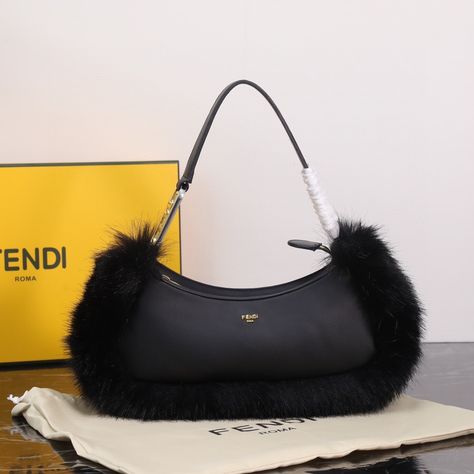 Fendi Fur Bag, Fendi Fur, 1000 Dollars, Winter Gold, Fendi Shoulder Bag, Fur Handbags, Fur Bag, Designer Shoulder Bags, Drop Ship