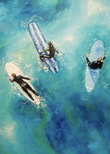 Surfers Painting, Surfing Painting, Surf Table, Surfer Painting, Ocean Art Painting, Alana Blanchard, Surf Painting, Surf Vibes, Roxy Surf