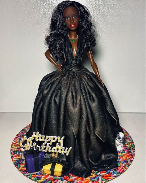 When your bestie @oliviaa_gracee asked for a black barbie cake, you make that happen!! 🫶and you add your furphew because why not!? 🤭 @polishedtreats 🧁 #blackbarbiemagic #cake #barbiecake #barbiedoll #barbiedollcake #blackbarbiecake #birthday #birthdaycake #almondfunfetticake #fondantcake #fondant #swissmeringuebuttercream #buttercream #dollcake #cakefashion Black Barbie Cake, Barbie Doll Birthday Cake, Doll Birthday Cake, Girly Party Ideas, Barbie Birthday Cake, Barbie Theme Party, Barbie Doll Cakes, Girly Party, Barbie Theme