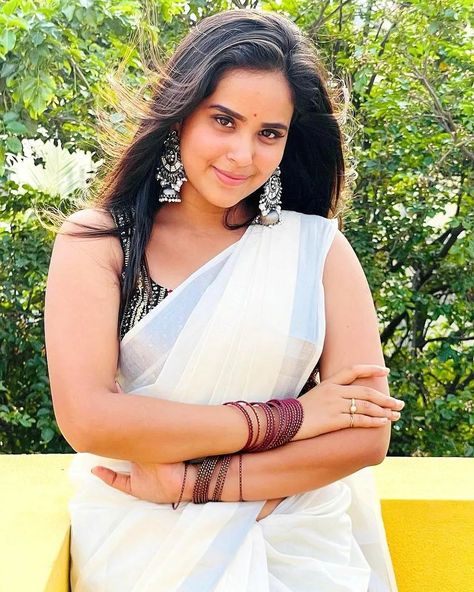 Kanmani Manoharan, Face Images, Beautiful Saree, Bangles, Saree, White, Beauty