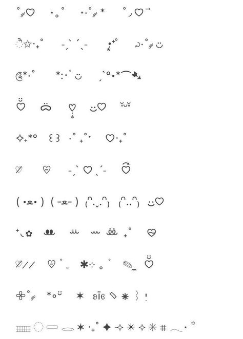 ··· Cute Symbols Aesthetic, Cute Kaomoji, Emoticons Text, Symbol Cute, Symbol Ideas, Aesthetic Symbols, Cute Symbols, Party Font, Cute Text Symbols