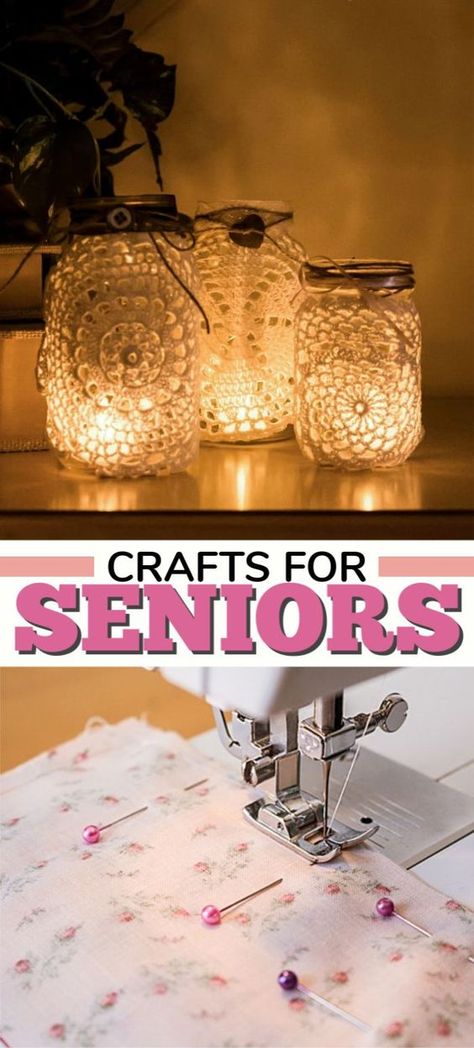 Crafts For Seniors Easy, Crafts For Senior Citizens, Seniors Crafts, Elderly Crafts, Mason Jar Lights, Craft Projects For Adults, Arts And Crafts For Adults, Group Crafts, Diy Crafts For Adults