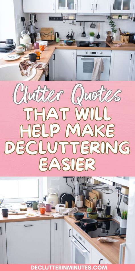 Find the motivation and inspiration you need with these top decluttering quotes. These words can give you the push to create a home you love. Perfect for anyone looking to simplify and organize their space. Clutter Quotes, Decluttering Quotes, Clutter Help, Declutter Home, Mental Clutter, Start Cleaning, The Push, Organizing Time, Did You Eat