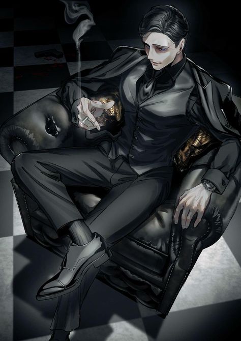 Mafia Art, Male Fairy, Animated Man, Anime Cupples, Dark Anime Guys, Character Design Male, Anime Drawings Boy, Male Art, Boy Art