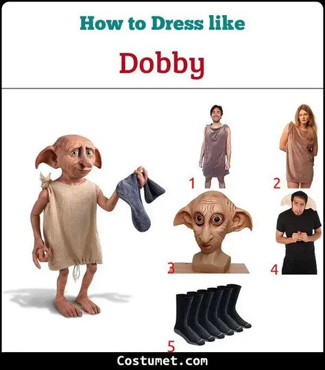 Dobby's (Harry Potter) Costume for Cosplay & Halloween 2023 Dobby Costume, Dobby Harry, Malfoy Family, Dobby Harry Potter, Harry Potter Items, Harry Potter Images, Harry Potter Costume, Costume For Halloween, Elf Costume