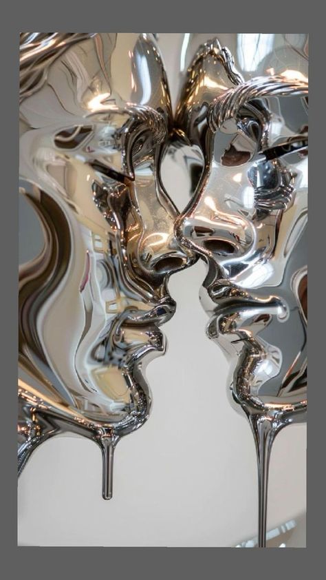 Metallic Iphone Wallpaper, Silver Iphone Wallpaper, Glossy Wallpaper, Sassy Cats, Iphone Emoji, Your Wallpaper, Metal Sculptures, Lets See, Emoji Stickers