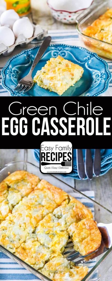 Green Chile Egg Casserole, Green Chili Egg Casserole, Green Chili Casserole, Easy Egg Casserole, Mexican Breakfast Casserole, Breakfast Egg Casserole, Diy Easy Recipes, Breakfast Easy, Egg Casserole Recipes