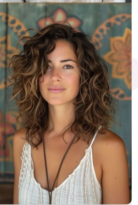 Hairstyles To Make Hair Look Thicker, Medium Haircut For Curly Hair, Curly Long Bob, Shoulder Length Curly Hair, Natural Curly Hair Cuts, Medium Length Curly Hair, Curly Hair Photos, Wavy Haircuts, Medium Curly Hair Styles