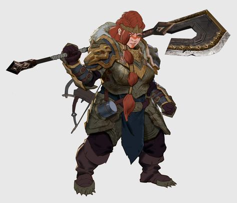 Dwarves Character Design, Dnd Dwarven Woman, Female Dwarves Art, Dwarven Paladin, Dwarven Woman, Dwarven Warrior, Dwarven Armor, Female Character Art, Warrior Female