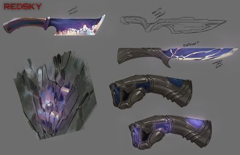 "[Art] ~ Eldertech Weapons ~ Color Design by SolarStudiosDev on Reddit Armadura Ninja, Fantasy Words, Systems Art, Tactical Gear Loadout, Fantasy Props, Knife Art, Fantasy Castle, D&d Dungeons And Dragons, Dungeons And Dragons Homebrew