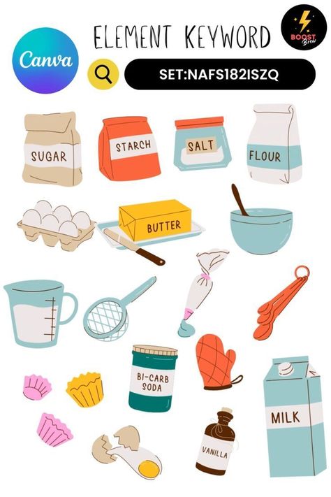 Canva Element Set Keyword | Animated | Baking Daycare Meal Plan, Children's Book Layout, Pixel Font, Keyword Elements Canva, Canva Element, Different Art Styles, Canva Elements, Canva Tutorial, Book Layout