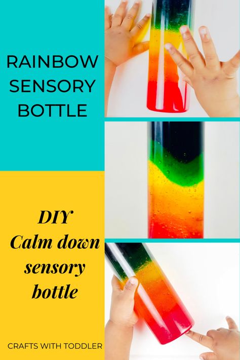 Emotion Sensory Bottles, Star Sensory Bottle, St Patrick’s Day Sensory Bottle, Rainbow Sensory Bottles, Rainbow In A Jar, Rainbow Sensory, Oil Water Glitter Sensory Bottle, Calm Down Kit, Sensory Kits