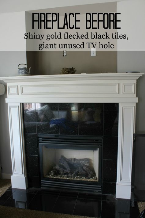 like a possible continuation of floor & fireplace tile above fireplace to frame flatscreen Fireplaces Makeover Modern, Above Fireplace Ideas, Tv Niche, Farmhouse Fireplace Mantels, Above Fireplace, Tv Over Fireplace, Fireplace Redo, Diy Fireplace Makeover, Slate Fireplace