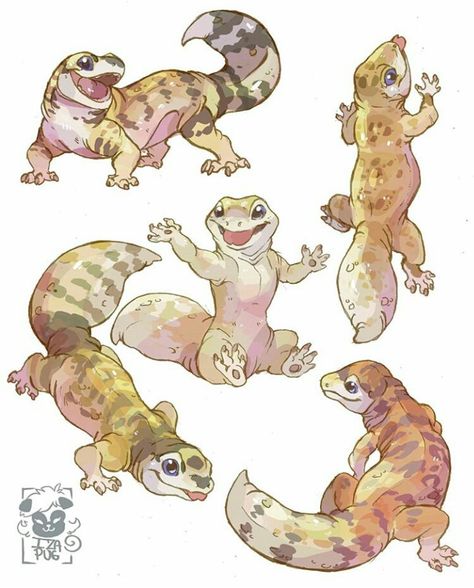 Leopard Geckos, Animal Illustration Art, Cute Reptiles, Leopard Gecko, Reptiles And Amphibians, Cute Little Drawings, Cute Animal Pictures, Cute Animal Drawings, Animal Fashion