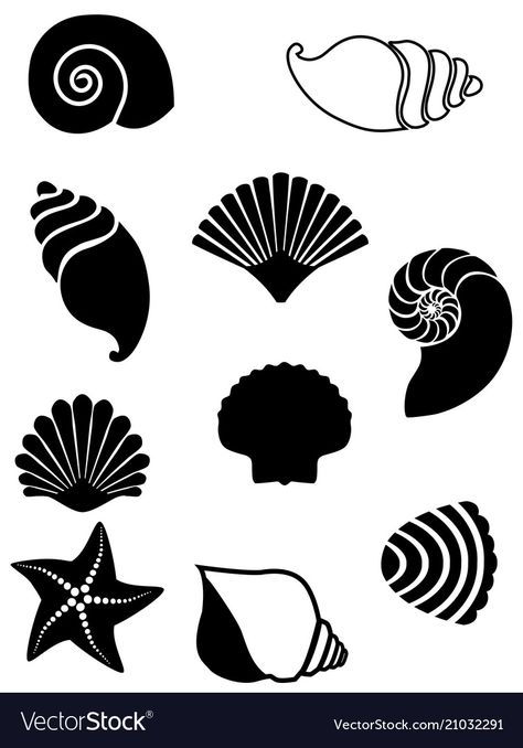 Silhouette Arte, Coquille Saint Jacques, Silhouette Template, Black And White Art Drawing, Silhouette Images, Retro Background, Silhouette Stencil, Creature Drawings, Seal Design