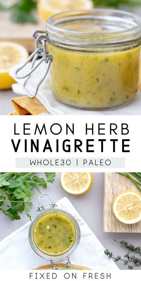 Paleo Salad Dressing Recipes, Whole30 Salad, Paleo Salad Dressing, Paleo Salad, Herb Vinaigrette, Salad Dressing Recipes Healthy, Pork Marinade, Salad Dressing Recipe, Easy Salad Dressing